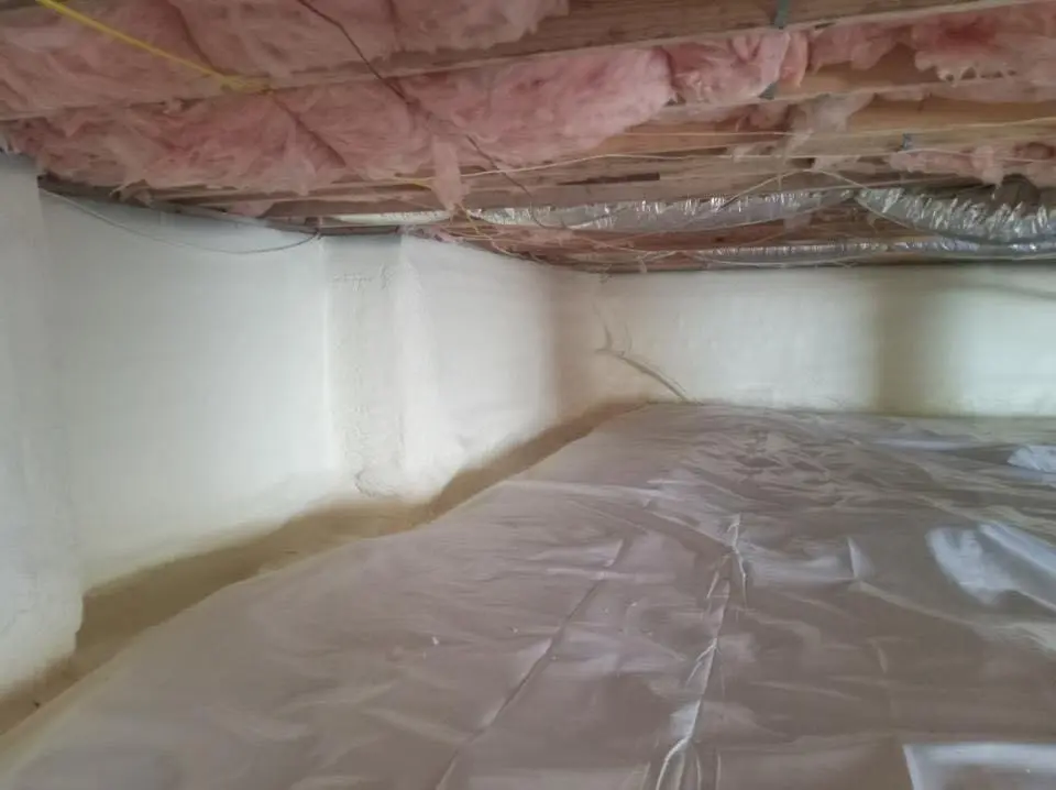 Crawl space encapsulation with closed-cell spray foam for Attic Insulation in Winterset