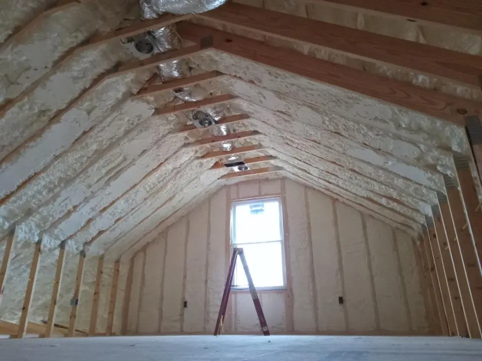 Spray foam roofing application for Crawl Space Insulation project in Winterset